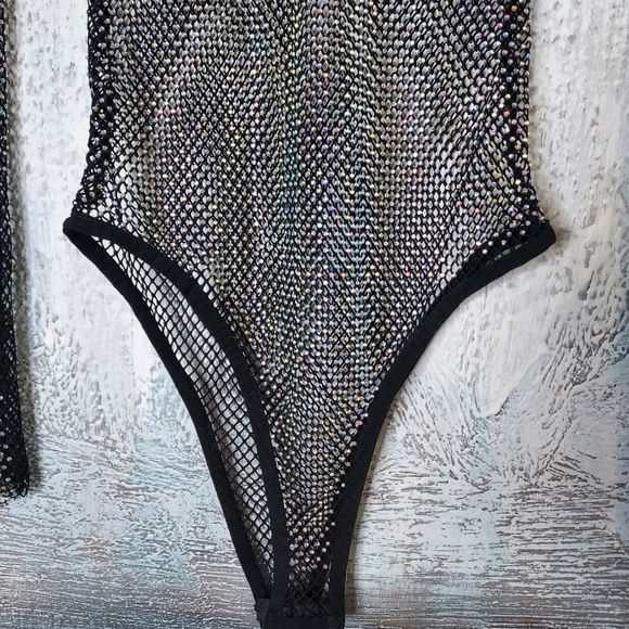 Zara Rhinestones Mesh Bodysuit - Picture 11 of 13